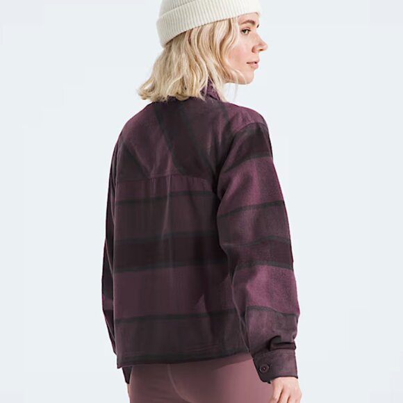 NWT New The North Face Women's Valley Flannel Shirt Button Up Large L Cropped - Picture 2 of 5